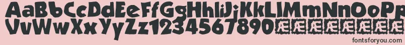 Strande2-Schriftart – Schwarze Schriften auf rosa Hintergrund