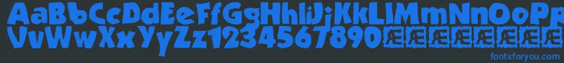 Czcionka Strande2 – niebieskie czcionki na czarnym tle