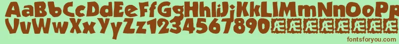 Czcionka Strande2 – brązowe czcionki na zielonym tle