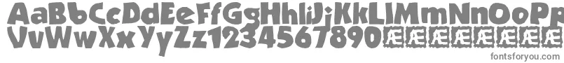 Strande2-fontti – harmaat kirjasimet valkoisella taustalla