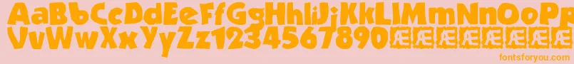 Więcej informacji o czcionce Strande2 Czcionka Strande2 – pomarańczowe czcionki na różowym tle