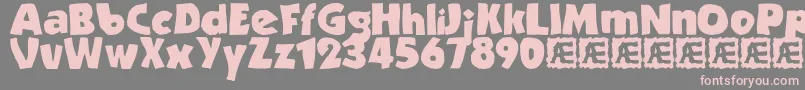 Strande2-Schriftart – Rosa Schriften auf grauem Hintergrund