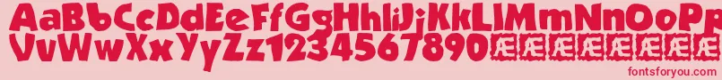 Fonte Strande2 – fontes vermelhas em um fundo rosa