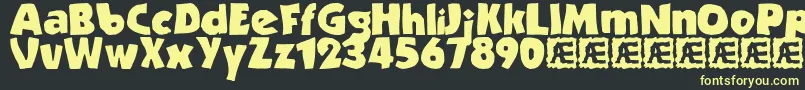 フォントStrande2 – 黒い背景に黄色の文字