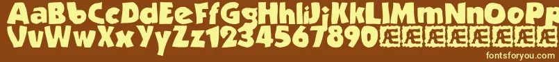 Strande2 Font – Yellow Fonts on Brown Background