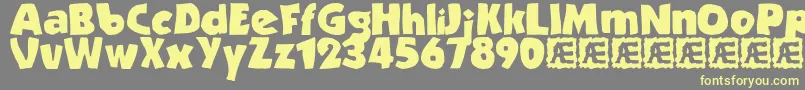 Strande2 Font – Yellow Fonts on Gray Background