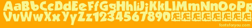 More about Strande2 Font Strande2 Font – Yellow Fonts on Orange Background