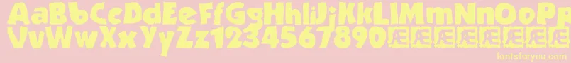 Strande2 Font – Yellow Fonts on Pink Background