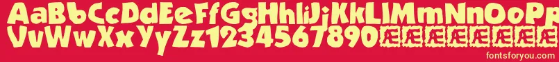 Strande2 Font – Yellow Fonts on Red Background
