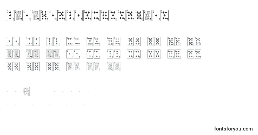Schriftart PlayingcardsRegular – Alphabet, Zahlen, spezielle Symbole
