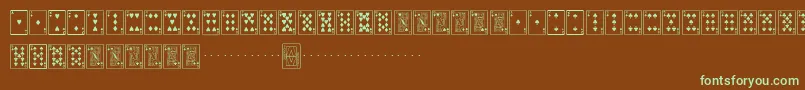 PlayingcardsRegular Font – Green Fonts on Brown Background