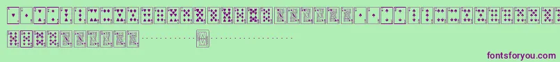 PlayingcardsRegular-fontti – violetit fontit vihreällä taustalla