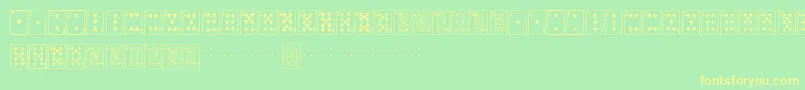 PlayingcardsRegular Font – Yellow Fonts on Green Background