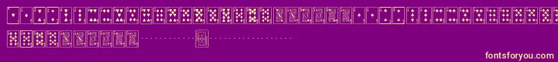 PlayingcardsRegular Font – Yellow Fonts on Purple Background