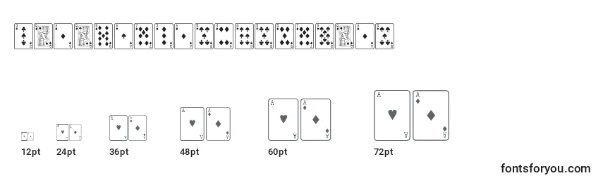 PlayingcardsRegular Font Sizes