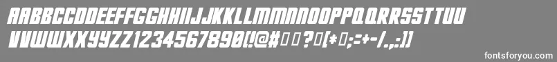 フォントHesDeadJim – 灰色の背景に白い文字