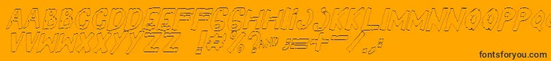 YesOutlineitalic-Schriftart – Schwarze Schriften auf orangefarbenem Hintergrund