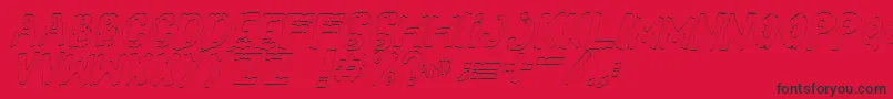 YesOutlineitalic Font – Black Fonts on Red Background