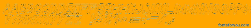 YesOutlineitalic Font – Blue Fonts on Orange Background