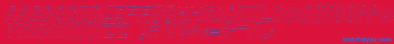 YesOutlineitalic Font – Blue Fonts on Red Background