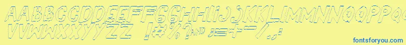 YesOutlineitalic Font – Blue Fonts on Yellow Background