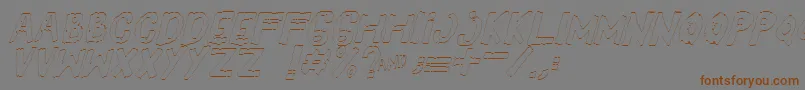 YesOutlineitalic-Schriftart – Braune Schriften auf grauem Hintergrund