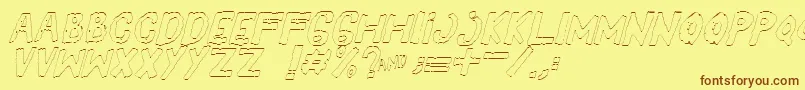 YesOutlineitalic Font – Brown Fonts on Yellow Background