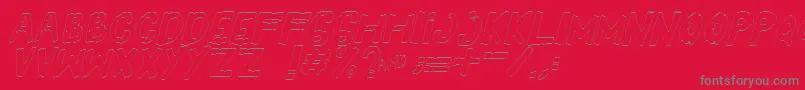 YesOutlineitalic Font – Gray Fonts on Red Background