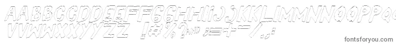 フォントYesOutlineitalic – 白い背景に灰色の文字