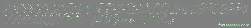 Police YesOutlineitalic – polices vertes sur fond gris
