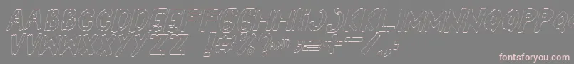 Lisätietoja YesOutlineitalic-fontista YesOutlineitalic-fontti – vaaleanpunaiset fontit harmaalla taustalla
