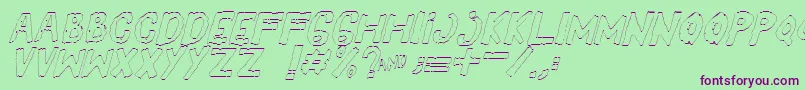 Шрифт YesOutlineitalic – фиолетовые шрифты на зелёном фоне