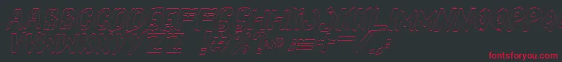 YesOutlineitalic-Schriftart – Rote Schriften auf schwarzem Hintergrund