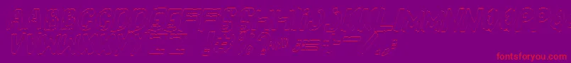 YesOutlineitalic-Schriftart – Rote Schriften auf violettem Hintergrund