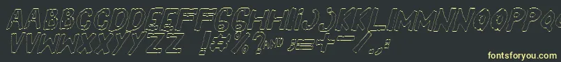 Шрифт YesOutlineitalic – жёлтые шрифты на чёрном фоне