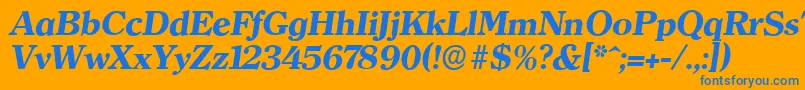 ClearfaceserialXboldItalic Font – Blue Fonts on Orange Background
