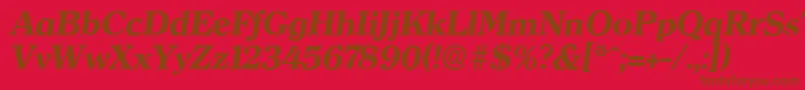 ClearfaceserialXboldItalic Font – Brown Fonts on Red Background