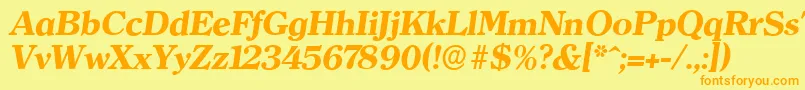 ClearfaceserialXboldItalic Font – Orange Fonts on Yellow Background