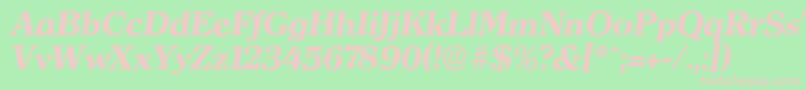 ClearfaceserialXboldItalic Font – Pink Fonts on Green Background