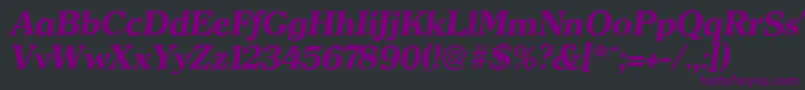 ClearfaceserialXboldItalic Font – Purple Fonts on Black Background