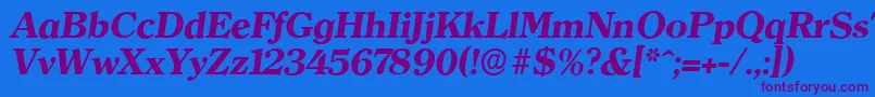 ClearfaceserialXboldItalic Font – Purple Fonts on Blue Background