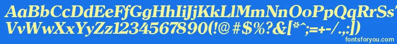 ClearfaceserialXboldItalic Font – Yellow Fonts on Blue Background