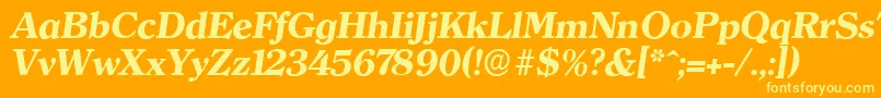 ClearfaceserialXboldItalic Font – Yellow Fonts on Orange Background