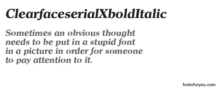 ClearfaceserialXboldItalic Font
