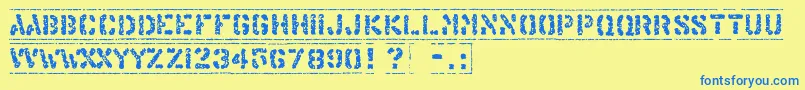 Offshore Font – Blue Fonts on Yellow Background