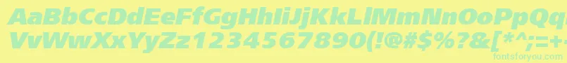 FreesetextracttItalic Font – Green Fonts on Yellow Background