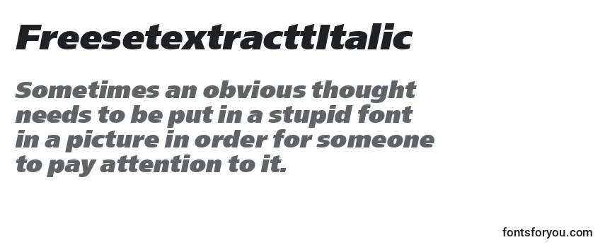 FreesetextracttItalic Font