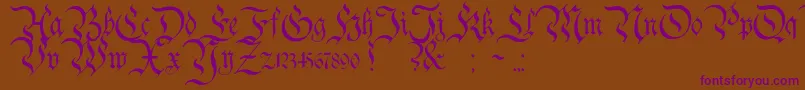 Charterwell-Schriftart – Violette Schriften auf braunem Hintergrund