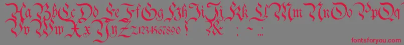 フォントCharterwell – 赤い文字の灰色の背景