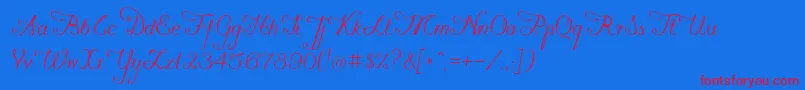 Konstytucyja091 Font – Red Fonts on Blue Background